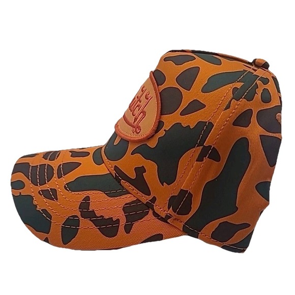 NWT Von Dutch Hat Orange Camo Trucker Embroidered Snapback Cap - Picture 2 of 7